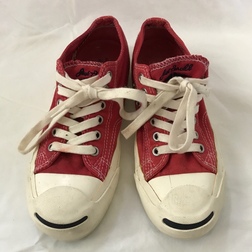 Red Converse Jack Purcell Badminton shoes sneakers